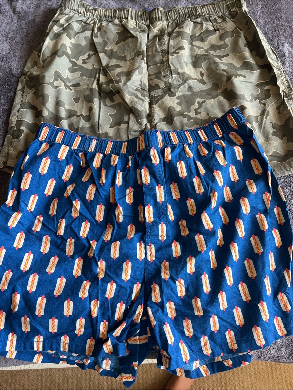 Old Navy Navy Blue Boxer Briefs with Hot Dog Print
